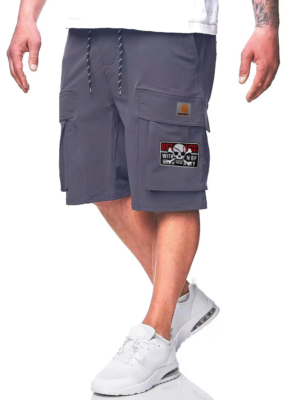 Pantaloncini sportivi casual da uomo all'aperto elastico in vita ricamo allentato ricamo in montagna beach shopping party fashion trend shorts