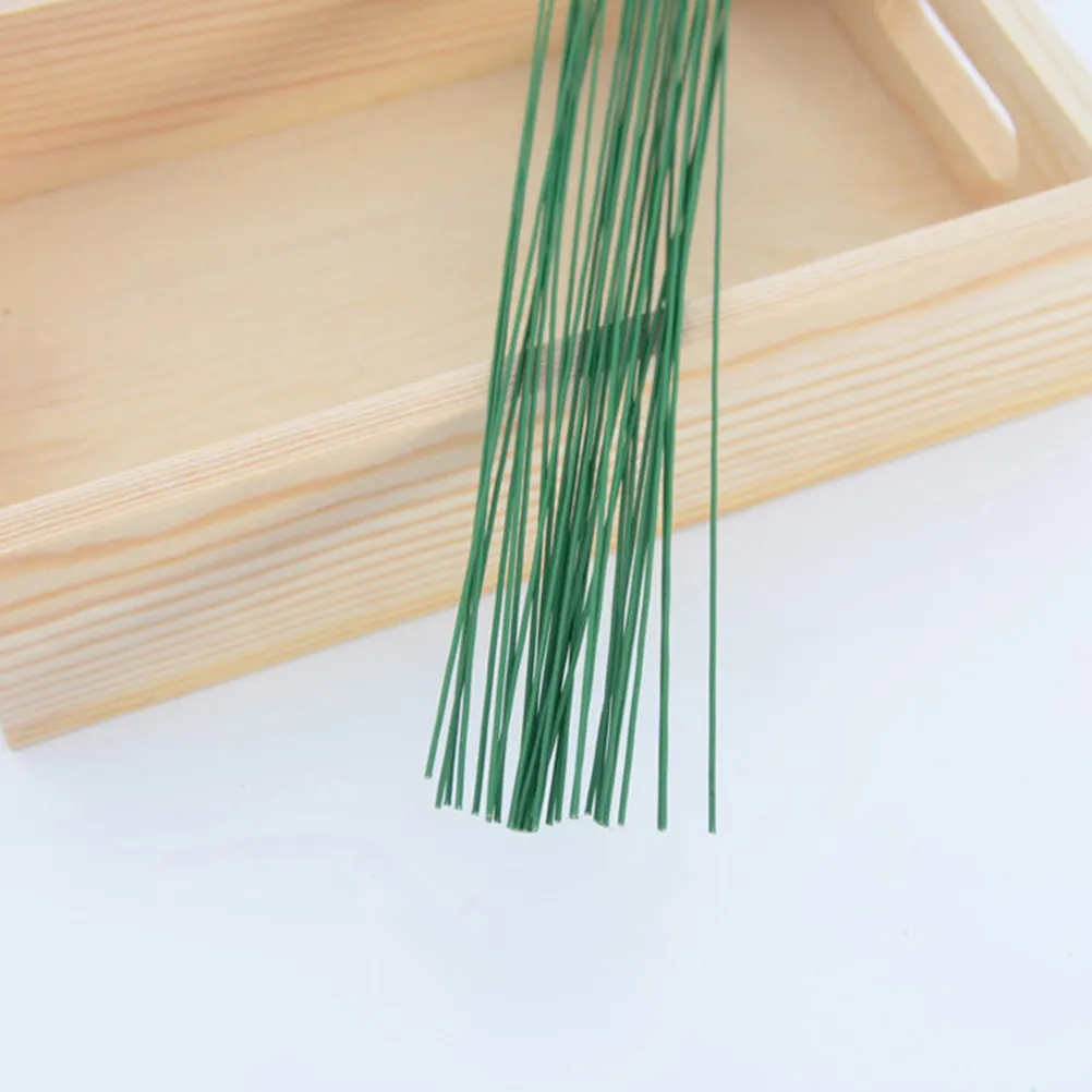 

100 шт. зеленых проволочных стеблей для цветов, 40 см, для искусственных цветов, для самостоятельного изготовления свадебных букетов