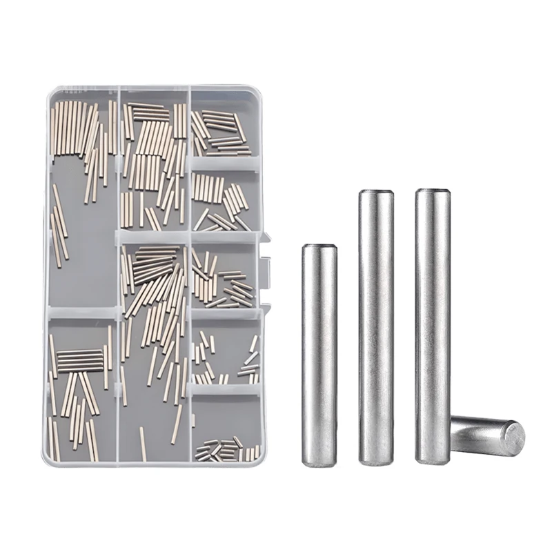 GooBetter 100~300Pcs Cylindrical Solid Dowel Pin Set M1 M1.5 M2 M2.5 M3 M4 M5 M6 4~50mm 304 Stainless Steel Fixing Pin Set