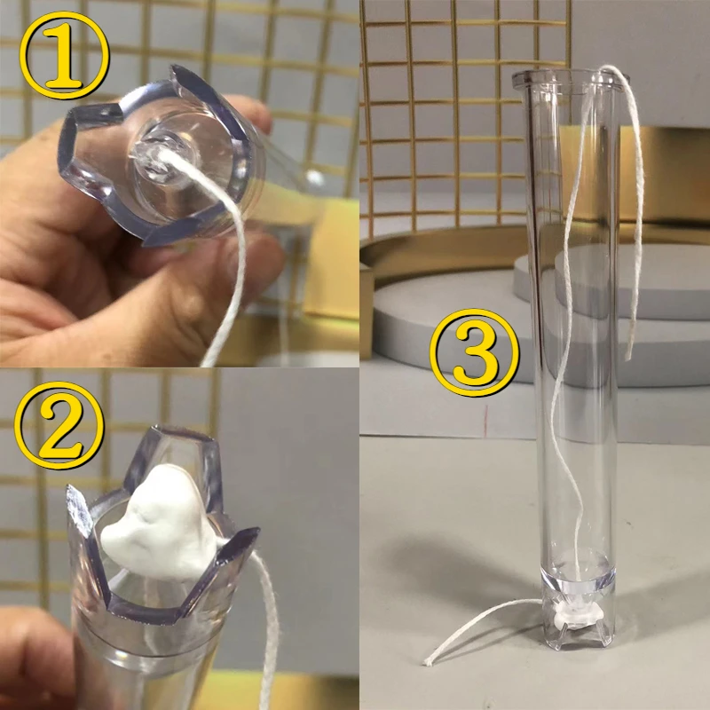 3D Spire Cylinder Candle Mold DIY Vintage Church Head Candles Making Tool Acrylic Plastic Mould Kit Home Handmade Gift - 6