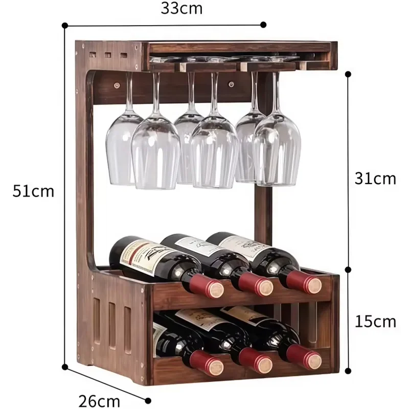 Creative Solid Wood Wine Rack Kitchen Accessories Cup Holder Glassware Storage Stand for Home Bar Decor Modern Design Solid