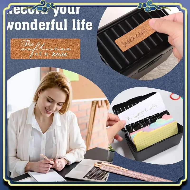 Portable Index Card Holder With Lock,Collapsible Index Card Box Fits 3X5-Inch Flash Cards - Business,Or Note Card Storage Boxes