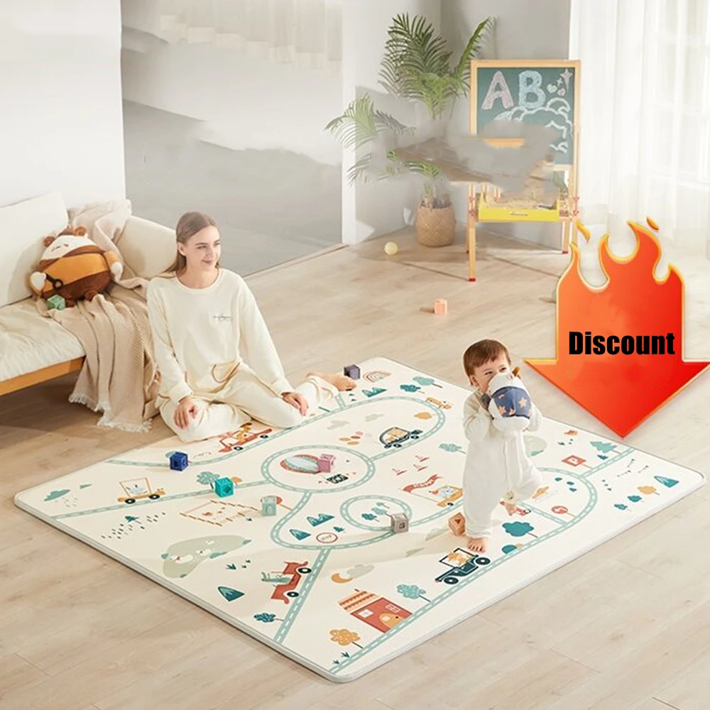 Hler-Tapis de jeu pliable pour bébé, 1cm/0.5cm, optique mentalement respectueuse, pour la sécurité des enfants, cadeaux