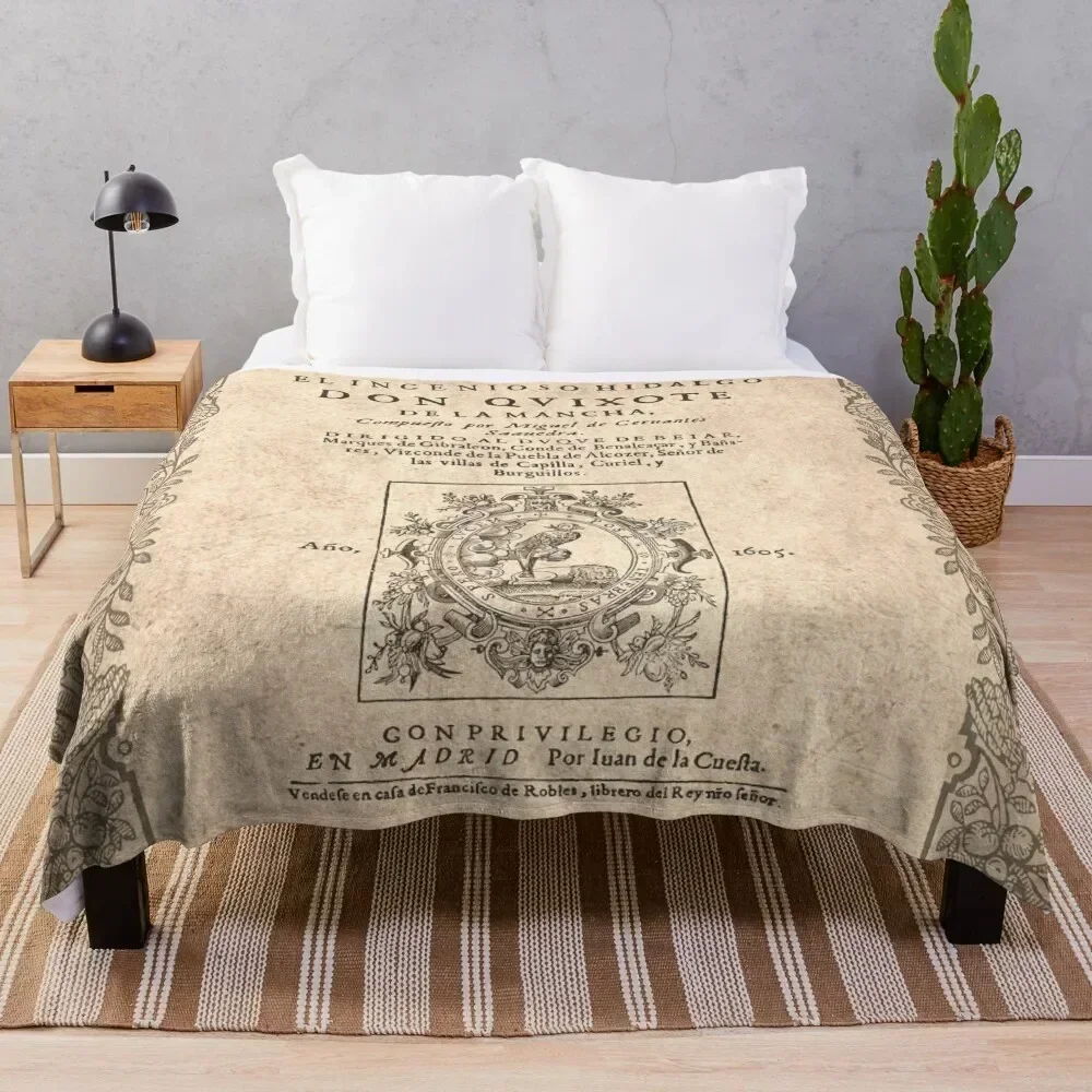 

Cervantes, Don Quijote de la Mancha 1605 Throw Blanket Cozy Sofa Blanket for TV Watching Napping