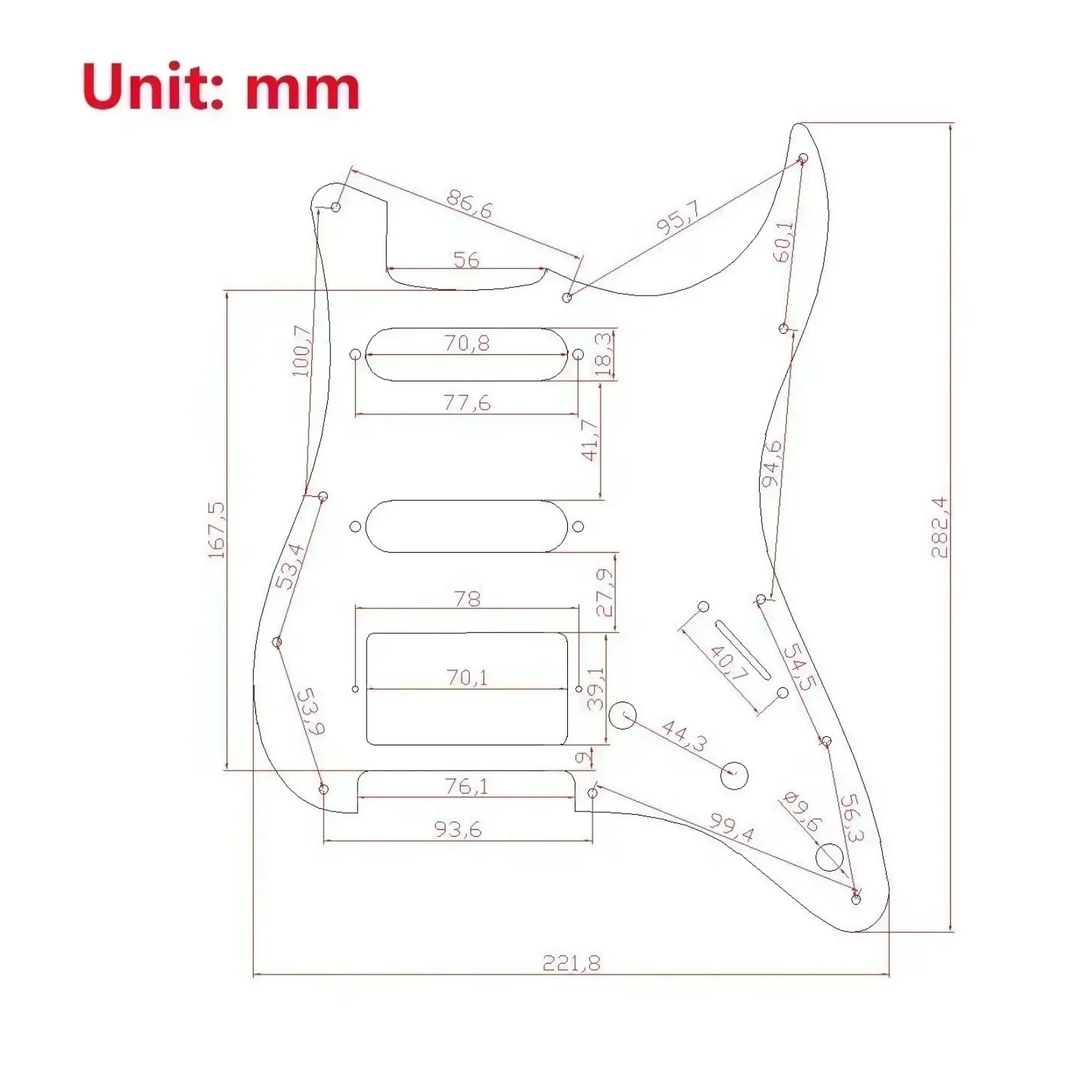 SSH Loaded Pickguard with Alnico 5 Pickups Coil Split Humbucker Prewired Assembly for ST Style Electric Guitar Replacement view 6