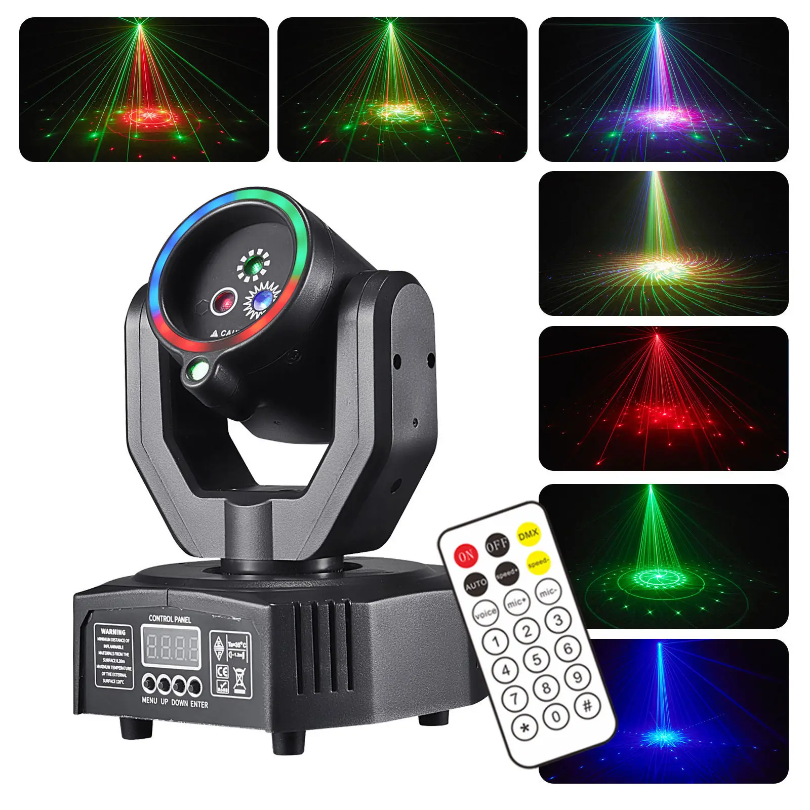 Mini Laser Moving Head Light, RGB Rotating Stage Lamp for DJ Bar KTV Party