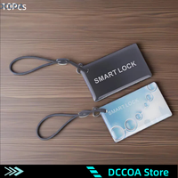 10Pcs 5*3CM IC Card Tuya TTlock BLE Electronic Smart Door Lock Card Digital Fingerprint Locks Unlock RFID Card 13.56Mhz