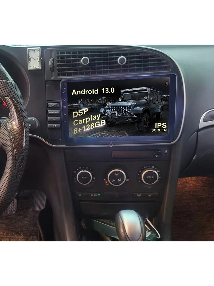 Pantalla de 9 pulgadas para SAAB 93 9-3 2007 2008 coche Android 14,0 Auto Carplay navegación GPS pantalla táctil reproductor Multimedia unidad principal