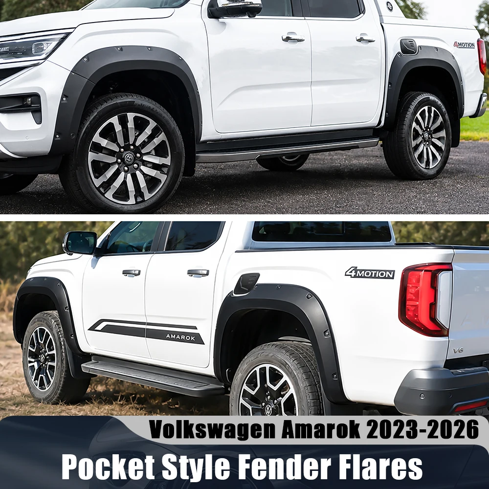 Pocket Style Fender Flares For VW Volkswagen Amarok 2023-2026 30mm Wide Wheel Arch Extension Tire Coverage Car Accessorie Pickup