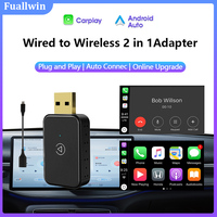 2024 Mini CarPlay Wireless Adapter Android Auto 2in1 box Bluetooth WiFi Fast Connect Plug And Play For OEM Wired CarPlay Car