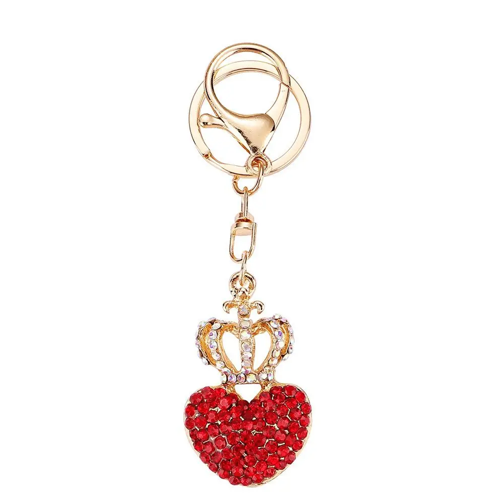 

Bag Charms Crown Valentine Loveheart Key Chain Alloy Colorful Loveheart Keychain Mini Cute Valentine Love Pendant Gifts