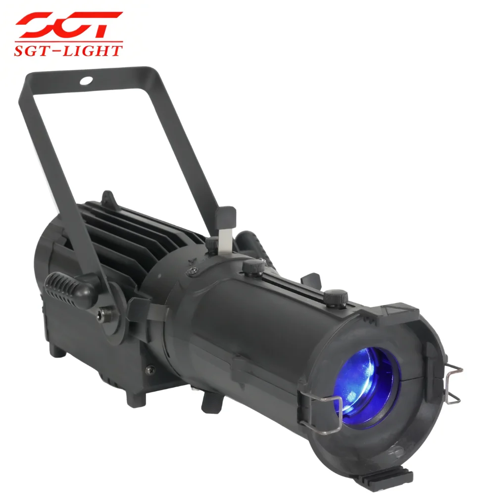 Mini RGBW LED Ellipsoidal Profile Light 80W 18-28 Degree Zoom DMX512 Stage Spot for Theater Church Wedding Studio Use Pro