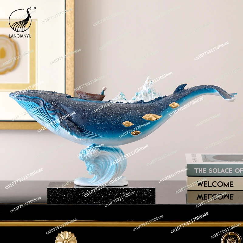 Creative Whale Furnishings Ornaments Home Hallway Living Room TV Cabinet Wine Cabinet Light Luxury Decoration Nordic Art Gift