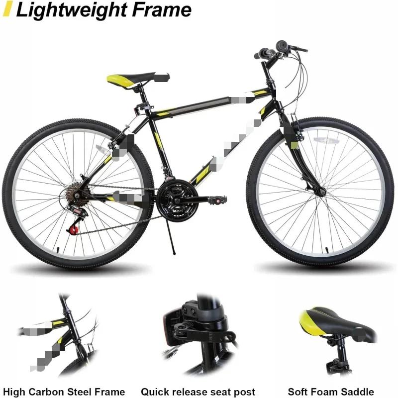 AQHiland 24 26 inch Mountain Bike for ,21 Speeds High-Carbon Steel Frame,Sport Cycling MTB Bicycle for Adult