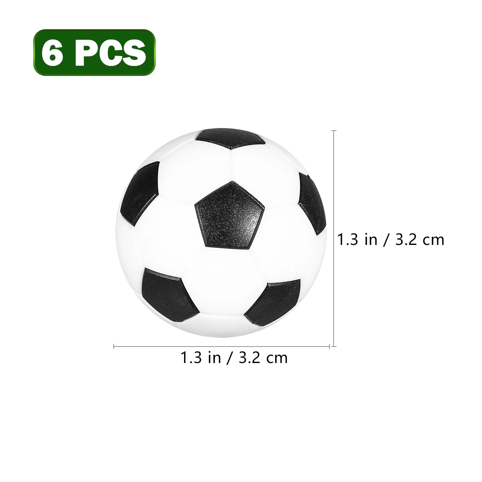 6pcs Black White Mini Football Balls 32mm ABS Material Table Soccer Replacement Kids Game Accessories Team Sports