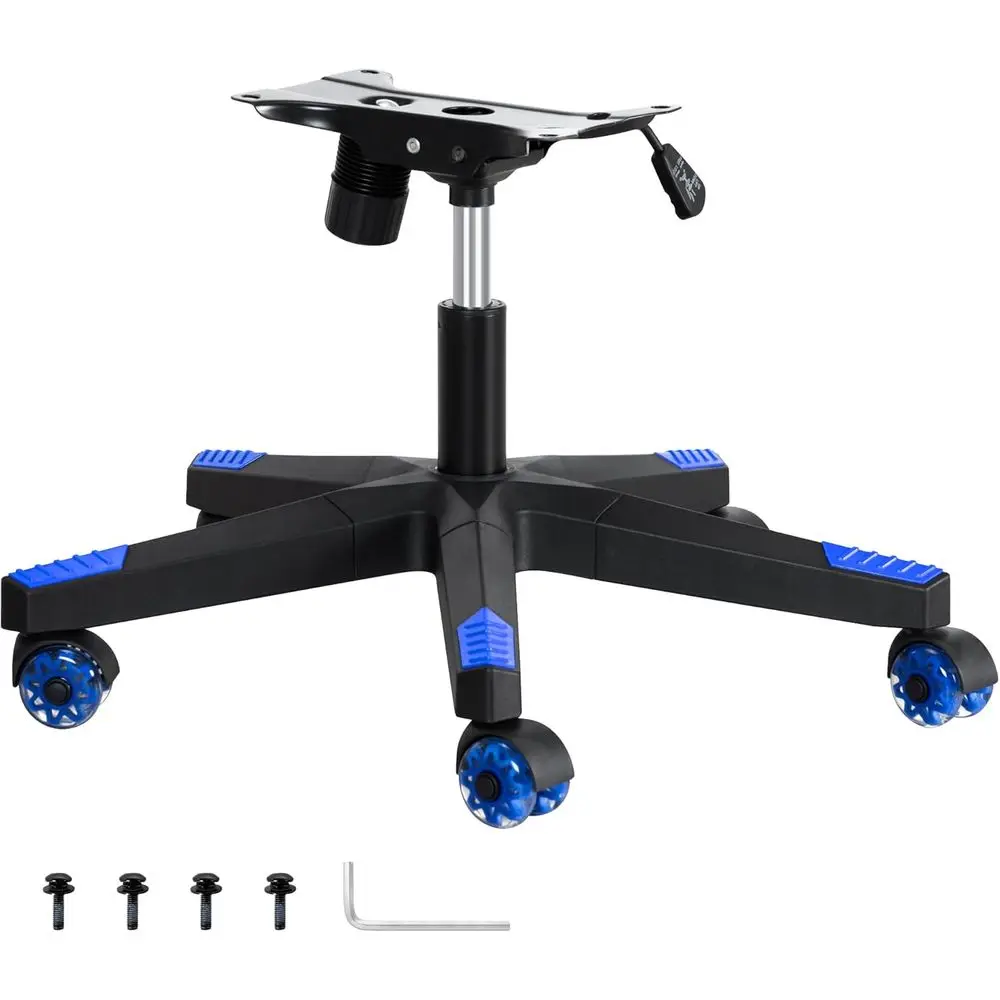 

Replacement Gaming Chair Base Set with Gas Cylinder and Blue Dual Rubber Wheels