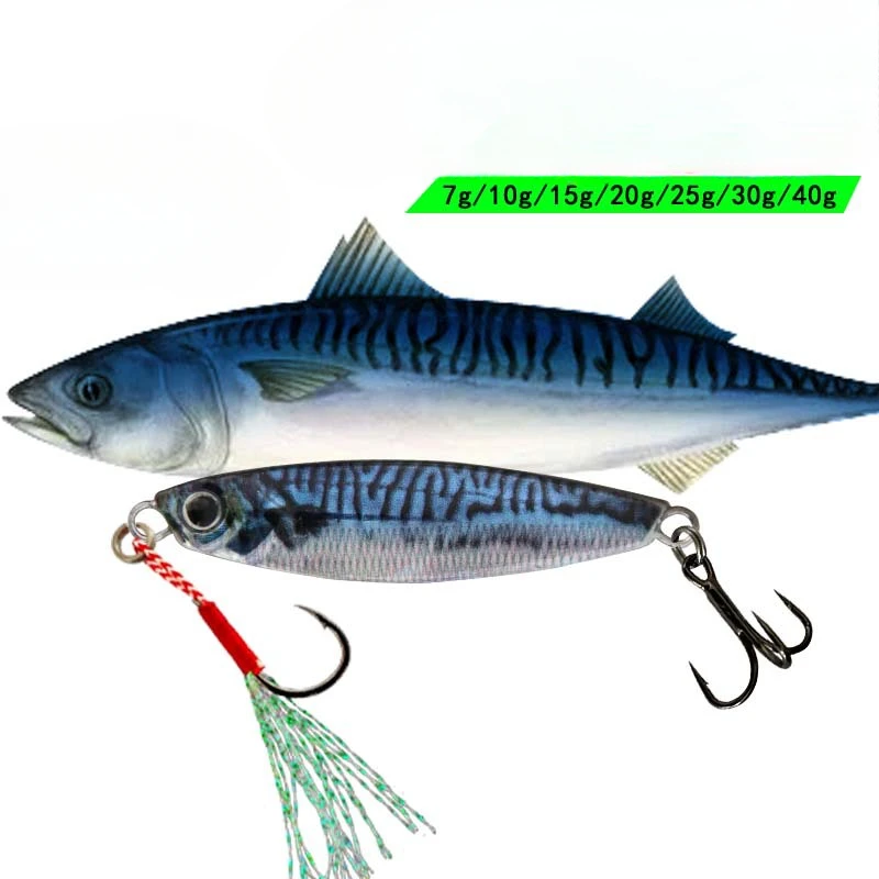 Live fish coating Fishing lure metal Jig 3D PrintMetal Cast Jigging 7g10g15g20g-40gShoreSpoon Bass Artificial Wobbler Hard Bait