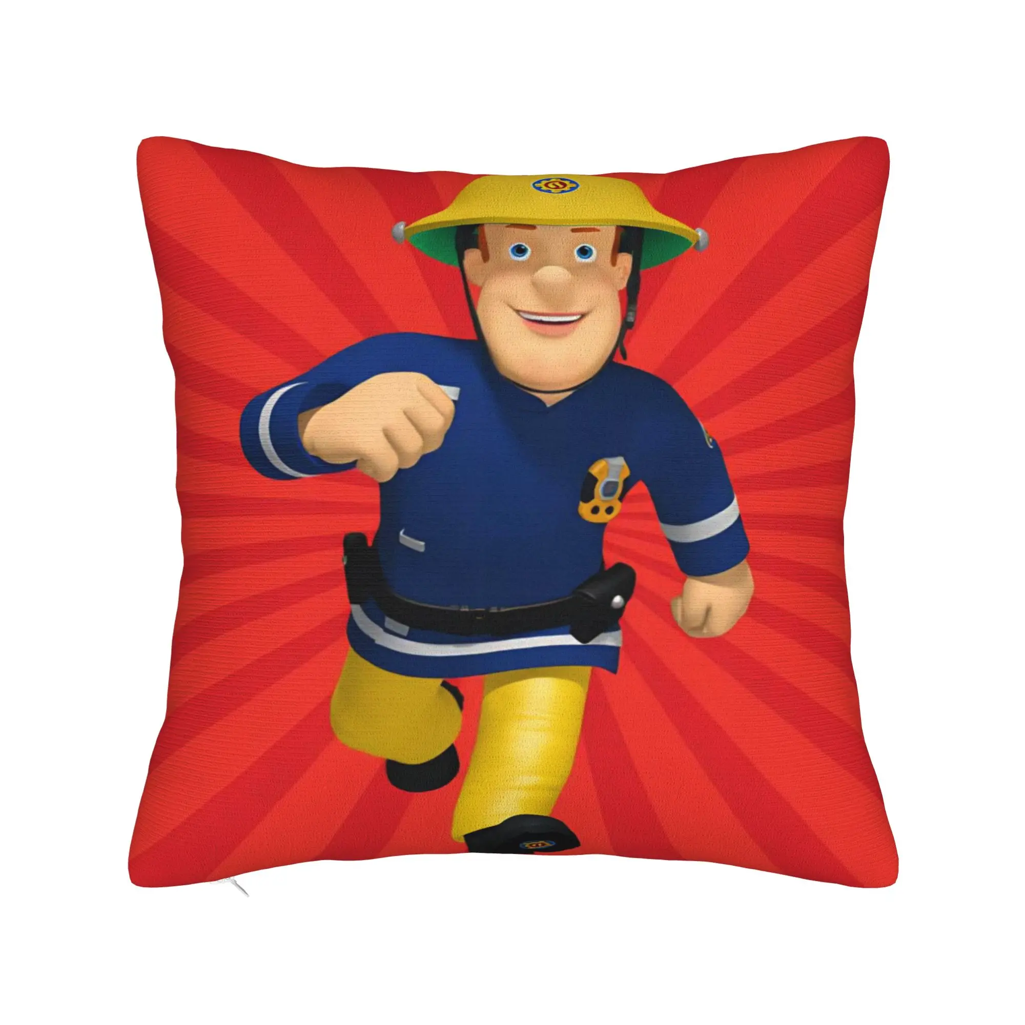 Fireman Sam Square Pillow Case Firefighting Cushion Covers Fashion Polyester Decorative Throw Pillow Case Cover for Sofa 40*40cm