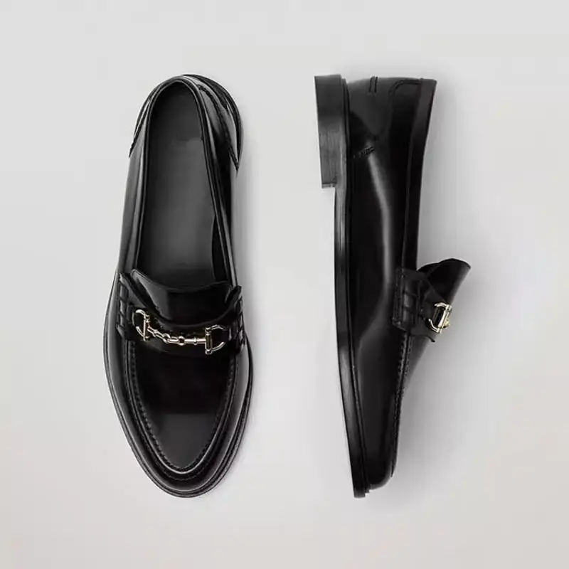 Withered Minimalist Women's Shoes Classic Genuine Leather Loafers Soft Genuine Leather Shoes Horseneck Buckle Flats Shoes Woman