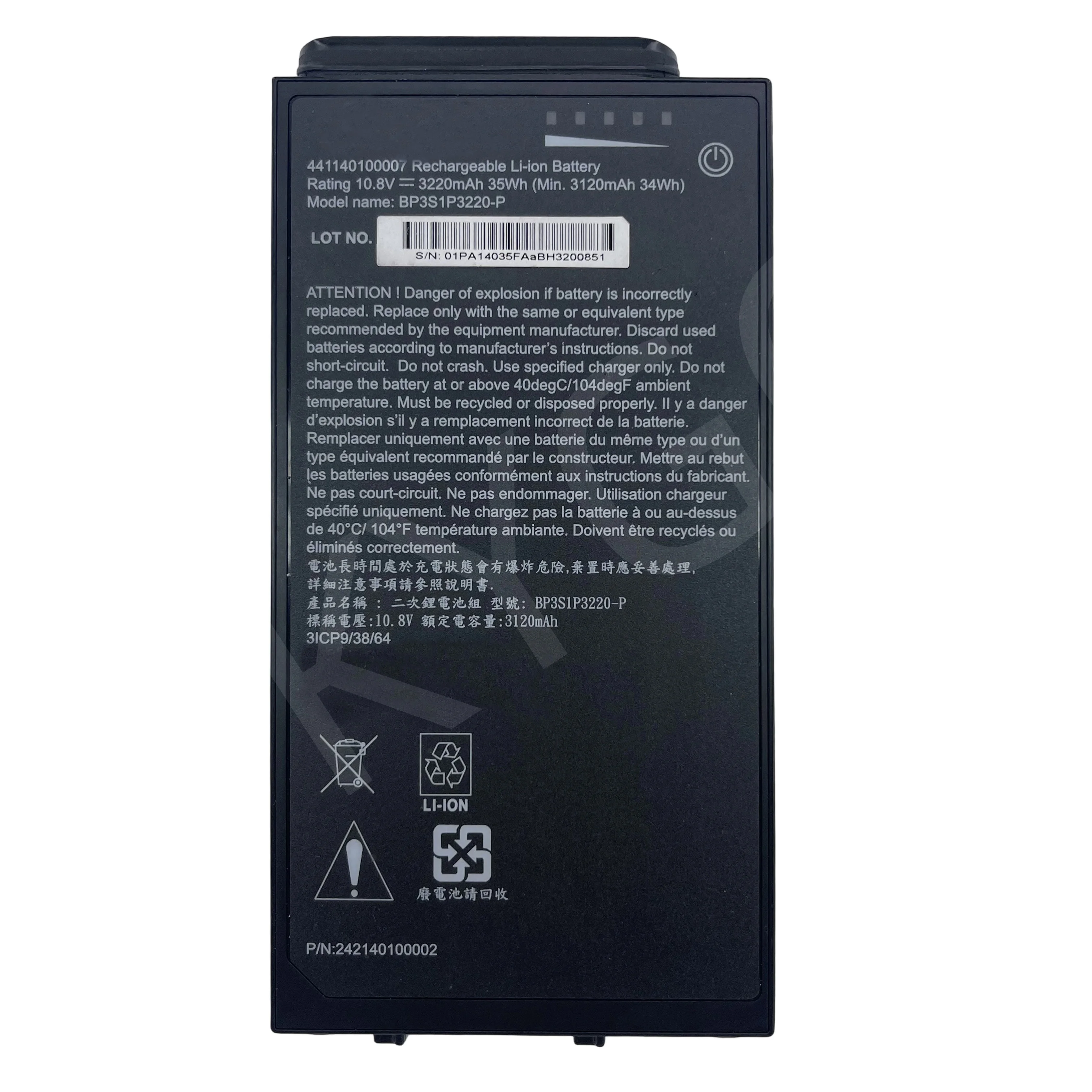 New Laptop Battery BP3S1P3220-P 10.8V 35Wh 3220mAh High Quality For Getac A140 3ICP9/38/64 242140100002 441140100007
