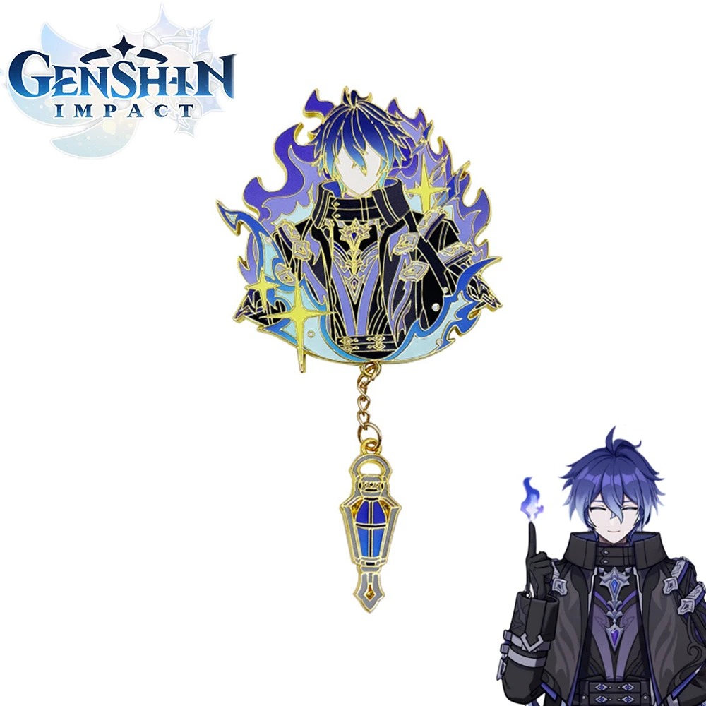 

Игра Genshin Impact Flins, значок для косплея, металлические броши, мультяшная фигурка, булавки для лацканов, украшение для рюкзака, реквизит для вечеринки