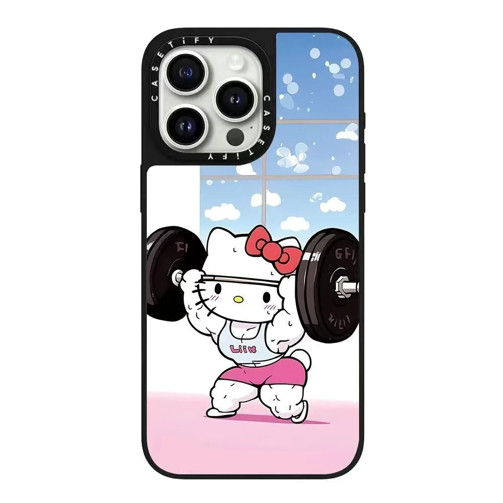 حافظة هاتف Hello Kitty Sports ذات علامة تجارية مشتركة لهاتف iPhone 16/17 Pro العصرية لهاتف Apple 15 Pro Max
