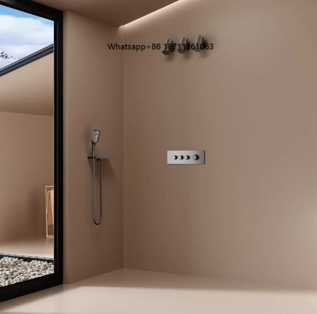 Smart Constant Temperature Recessed Shower Head Set - Minimalist Four-Function Light Tube Overhead Shower
