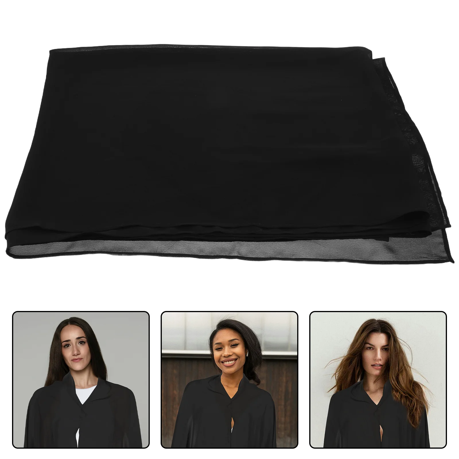 

Black Chiffon Shawl Lightweight Elegant Wedding Guest Accessory Bridesmaid Scarf Evening Gown Party Wrap Black Shawl