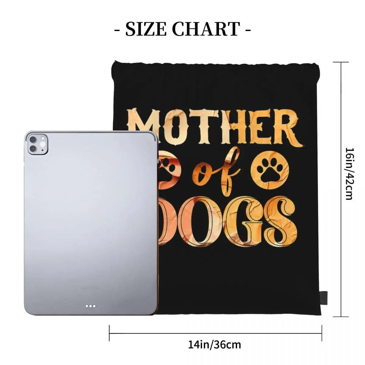 Mother Of Dogs Backpacks Casual Portable Drawstring Bags Drawstring Bundle Pocket Sundries Bag BookBag For Man Woman School