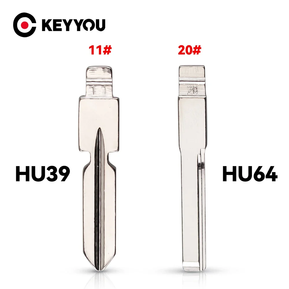 

KEYYOU 1PCS NEW HU64 HU39 #20 #11 Flip Key Blade for Mercedes for Benz E Class Car Folding Key Blank No.20 11 Replacement