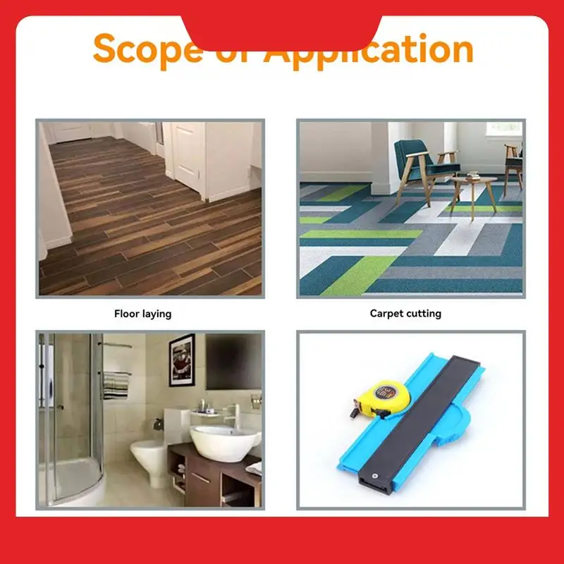 10Inch Contour Gauge Duplicator  Tile Carpet Cutting Template Profile Measuring Angle Ruler Contour Duplicator