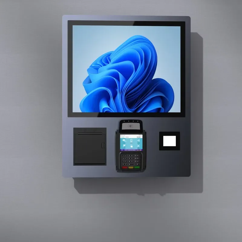 Wall Mount 19 Inch Self Service Ordering Payment Kiosk Machine for Fast Food Restaurant