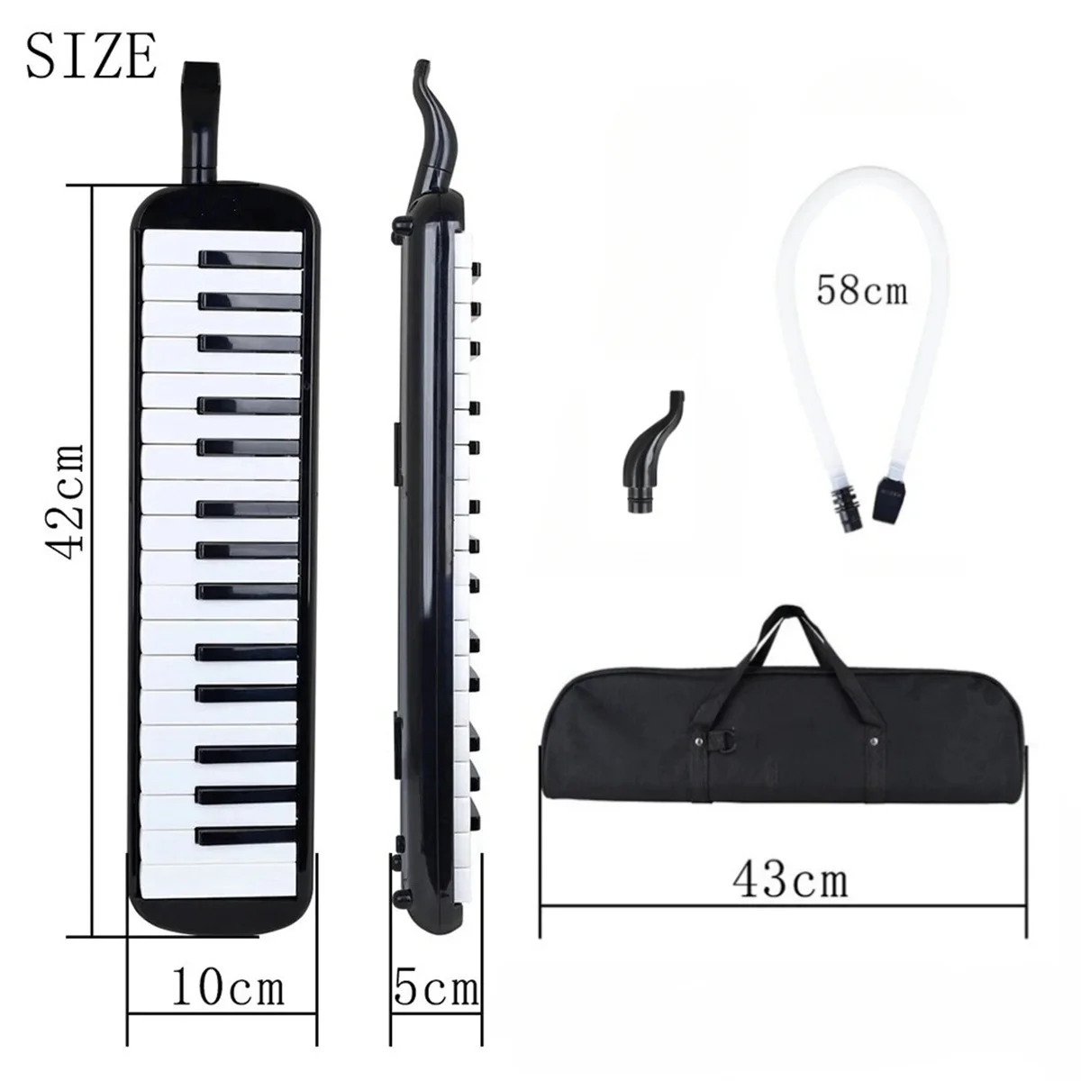 Miwayer 32 Keys Melodica Piano Keyboard Style  Harmonica Mouth Organ With Carrying Bag Mouthpiece Educational Gifts