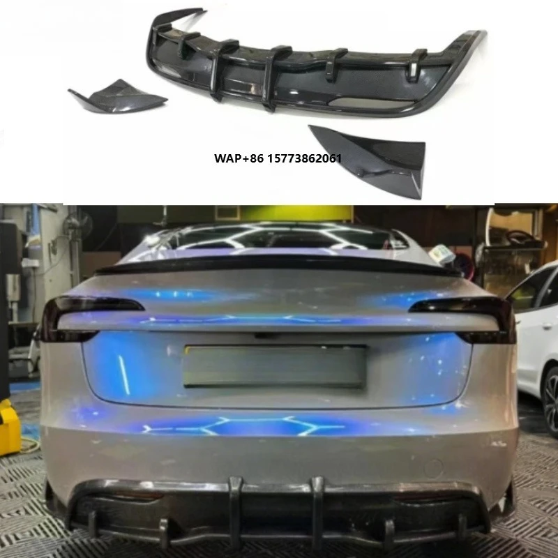 

2023Y Model 3 New Sporty Carbon Fiber Rear Diffuser Fashion Aerodynamics Accessories for TESL Model 3 Car Bumpers