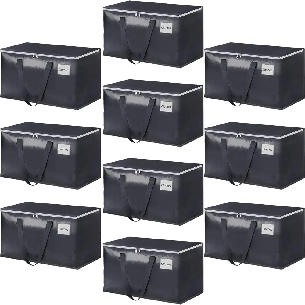 Heavy Duty Moving Boxes-Moving Bags with Zipper, Reinforced Handles and Tag Pocket-Collapsible Moving Supplies-Totes