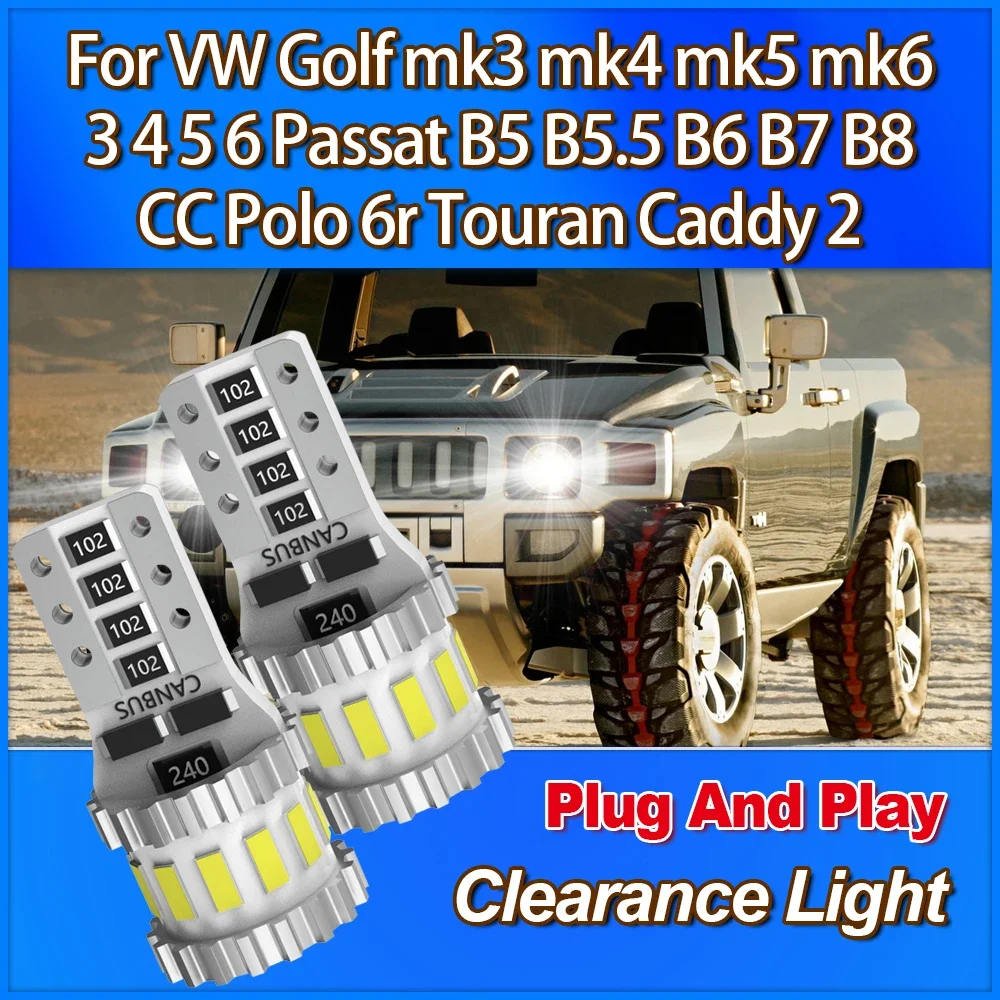 

W5W T10 Светодиодный габаритный фонарь Маленькие фонари для VW Golf mk3 mk4 mk5 mk6 3 4 5 6 Passat B5 B5.5 B6 B7 B8 CC Polo 6r Touran Caddy 2