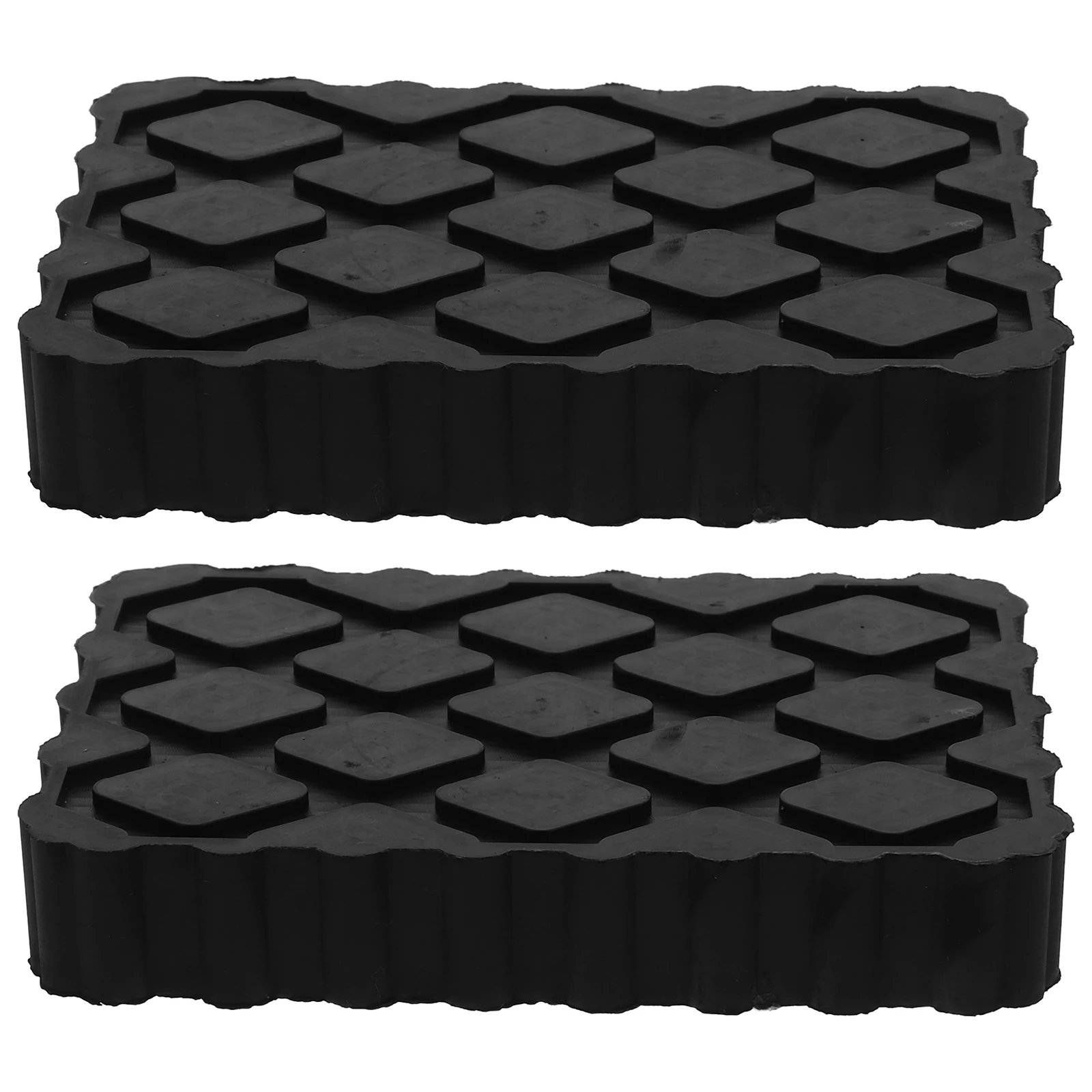 2pcs Camper Jack Stand Pads Travel Trailer Jack Pads Non Slip Camper Jack Pad Anti-Vibration RV Pads Rubber Car Lift Blocks