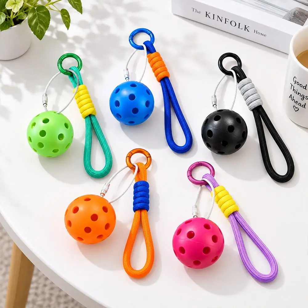 Fashion Mini Pickleball Keychain Detachable with Lanyard Pickleball Key Ring Fitness Series Pendant Bag Accessories