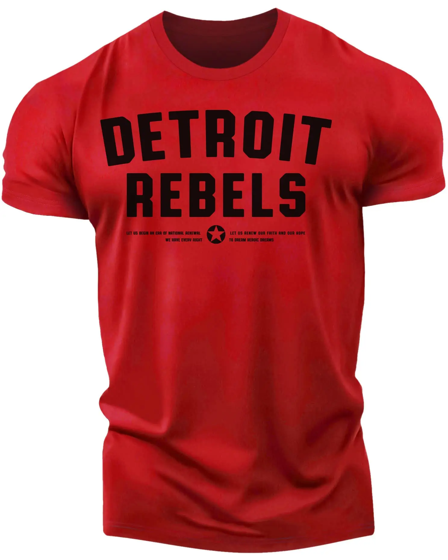 Men's Fitness T-shirt Street Tough Muscle Men's T-shirt Detroit Print Everyday Casual Short Sleeve Sports  Men's T-shirt