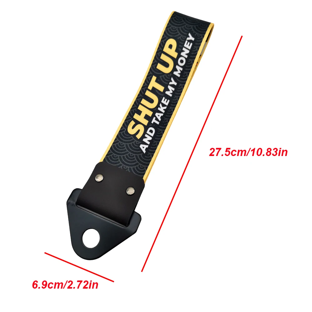 JDM Racing Culture Car Pendant Tow Strap Belt Tow Rope Ribbon Trailer Rope Bumper Towing Strap FOR Lucky Cat Shut up Accessories