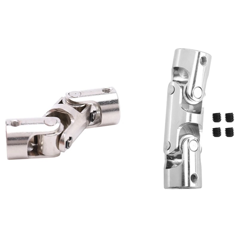 2Set Rc Double Universal Joint Cardan Joint Gimbal Couplings With Screw,10X10mm & 8X8mm