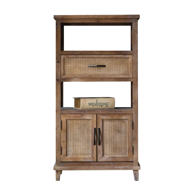 

American style side cabinet against the wall, vintage cabinet, home tea cabinet rack, solid wood storage cabinet, restaurant