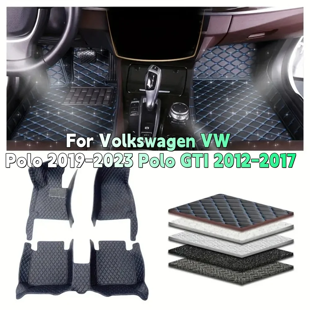 

Автомобильный коврик на заказ для Volkswagen VW Polo 2019-2023 Polo GTI 2012-2017, аксессуары для салона автомобиля, нескользящий автомобильный ковер