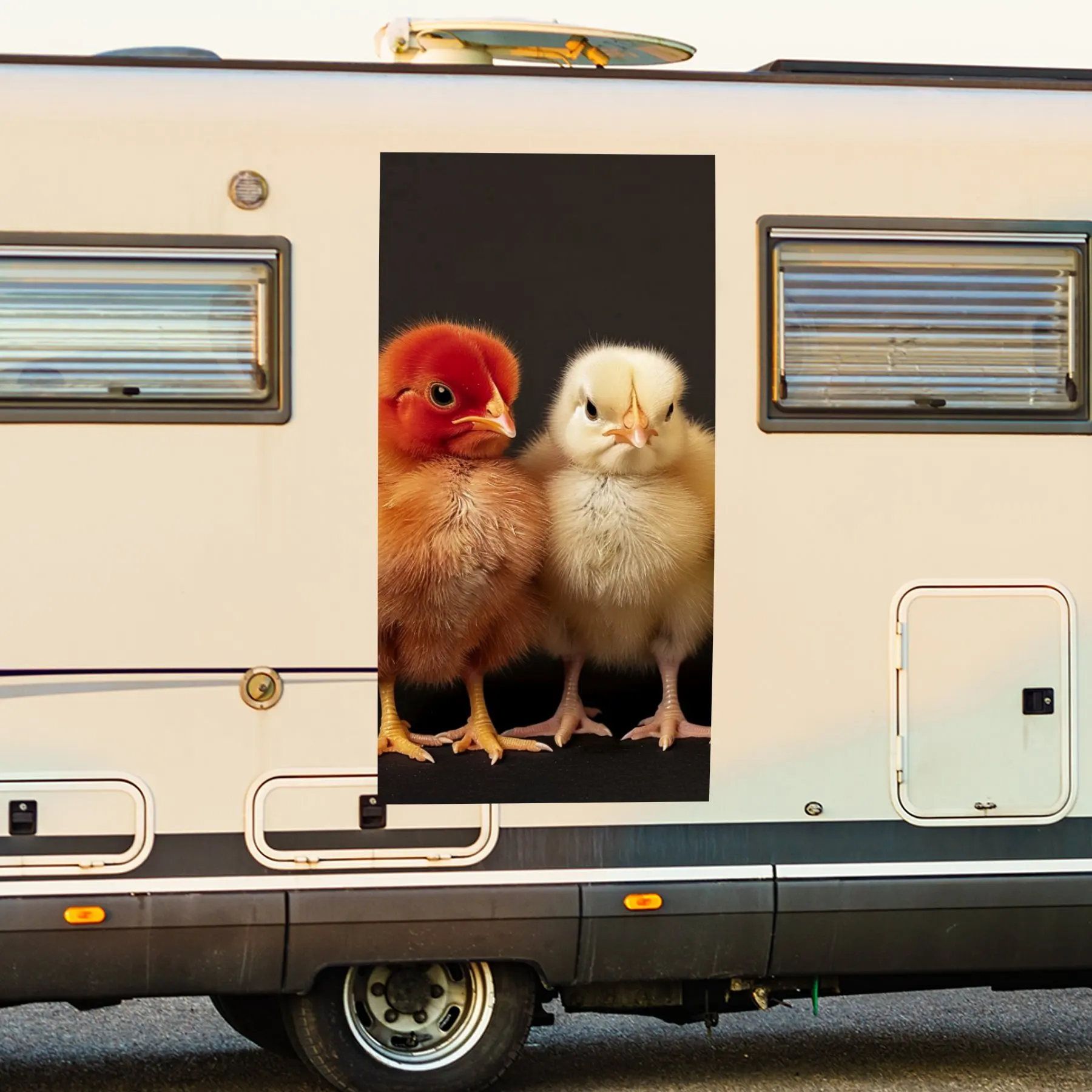 

Красочная автомобильная наклейка с куриным рядом, виниловая наклейка на сторону моторики дома, водонепроницаемая самоклеящаяся виниловая наклейка на сторону o