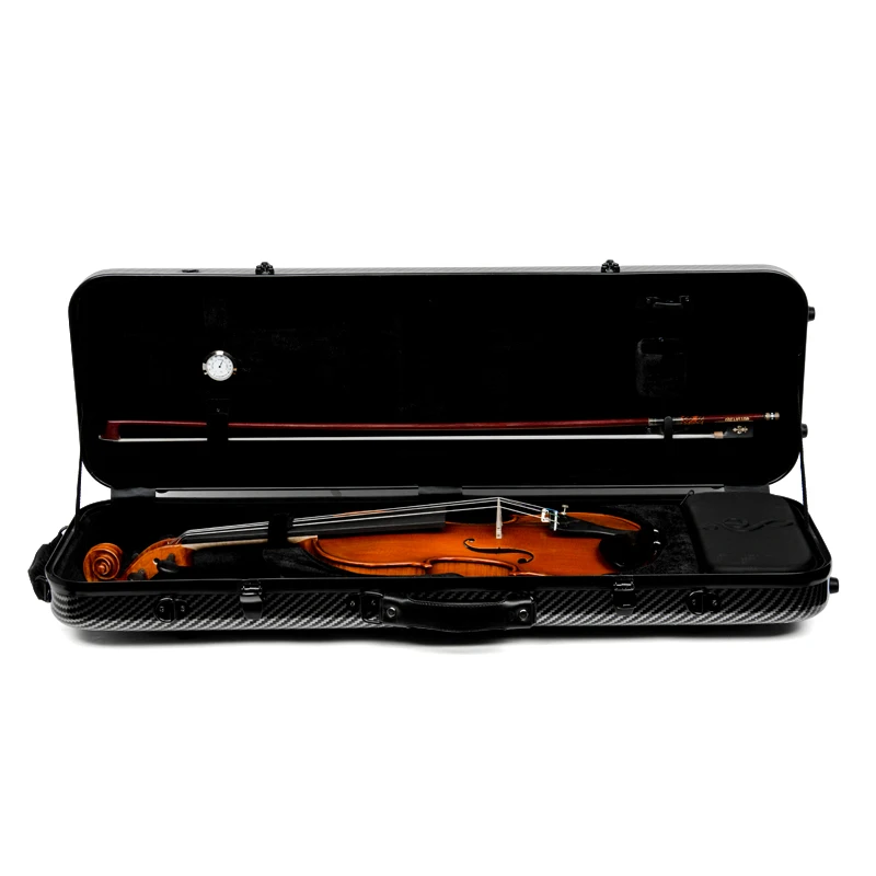 CHRISTINA Violin Case Rectangular Black Stripes VB37 4/4 Size Lightweight Waterproof Composite Materials with Straps