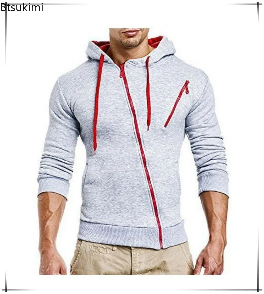

New Men's Oudtdoor Casual Sportwear Fashion Hooded Drawstring Zipper Jackets Men Long Sleeve Hoodies Coats Autumn Sweatshirts