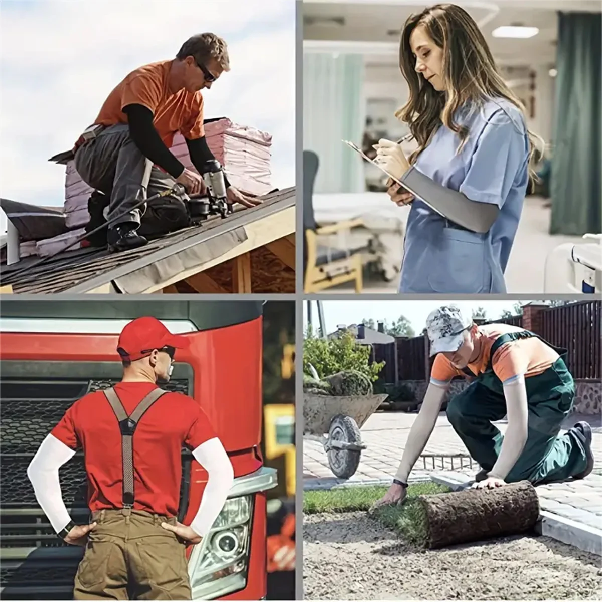 6 أزواج من أكمام الذراع المضغوطة للتبريد للجنسين - أكمام ذراع مسامية وممتصة للرطوبة لكل من الرجال والنساء