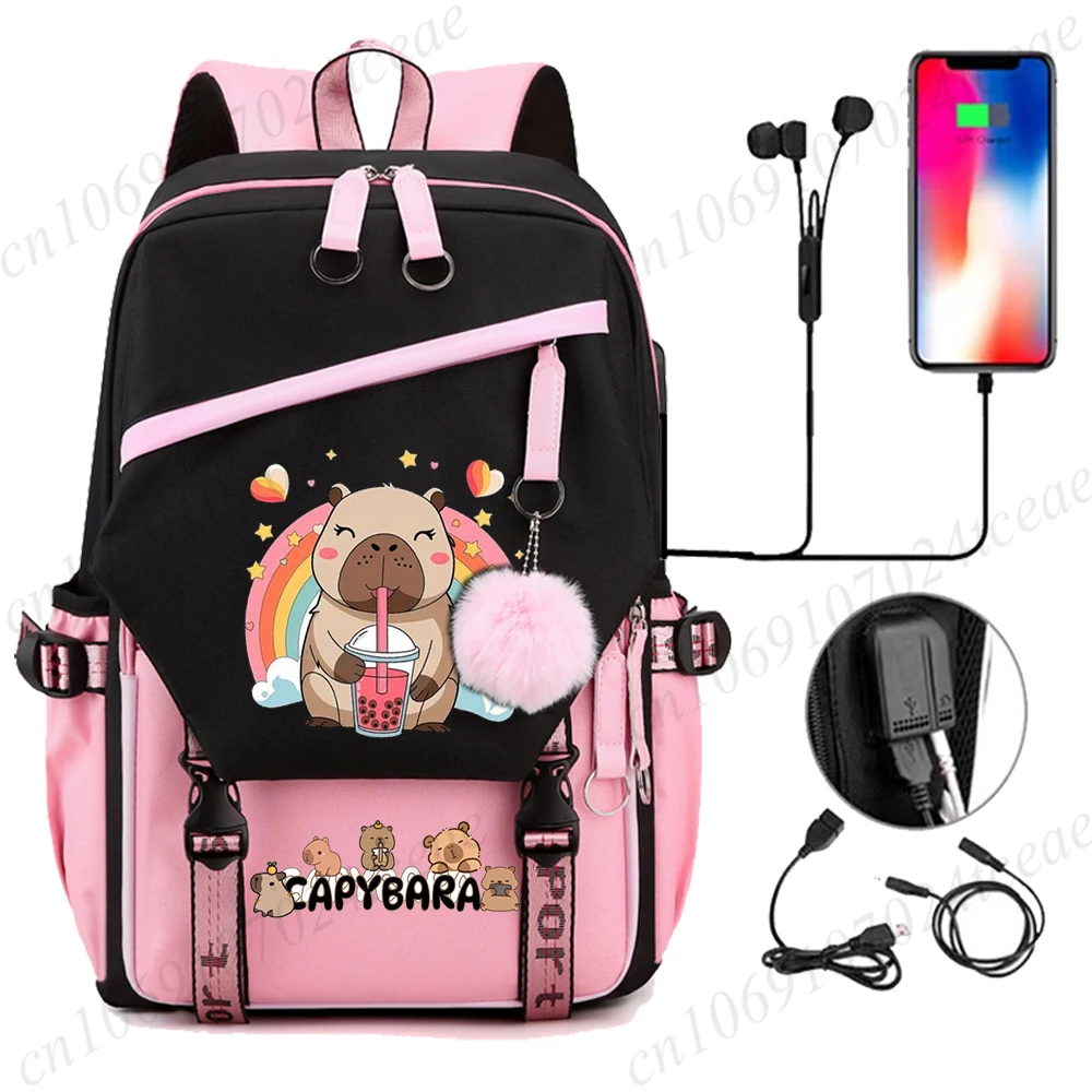 

Capybara Anime Trendy Fashion Backpack Versatile Backpack Large Capacity School Student Computer Travel Bag Unisex Backpack Bags