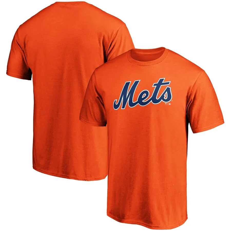 تي شيرت American Professional Baseball League New York Mets قطن بأكمام قصيرة ناعم وممتص للعرق