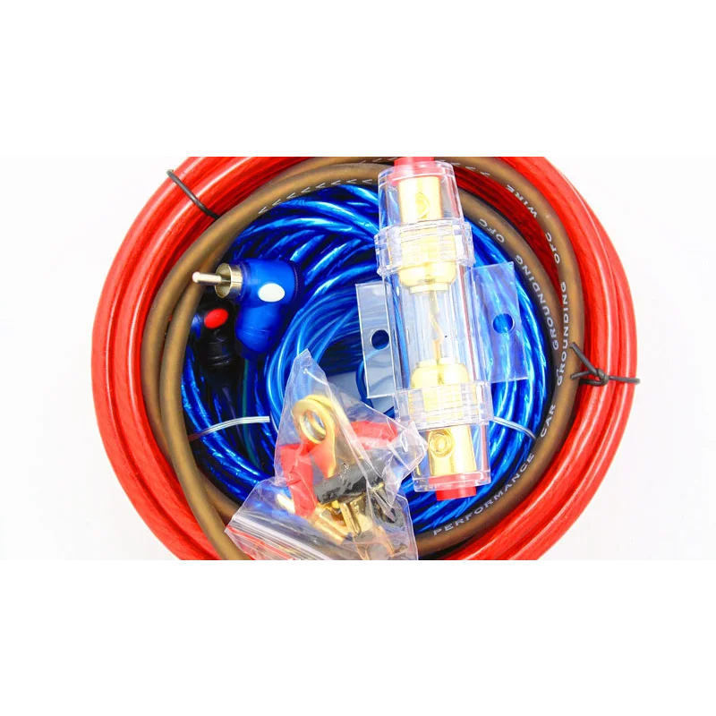 

Car Subwoofer Amp Wiring Kit 8AWG 1500W Power Cable 5M RCA Control Wire 60A Fuse Holder Install